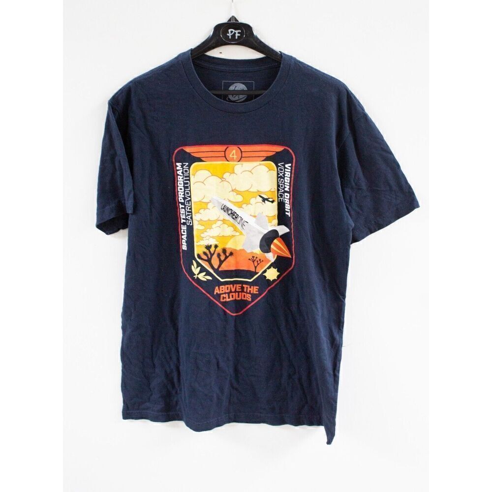 Virgin Orbit Launcher One Shirt Blue Men's Large Double Sided Above the Clouds